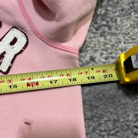 NWT Hollister Zip Up Hoodie Womens Large Pink Search And Rescue Spell Out Y2K - Picture 10 of 12